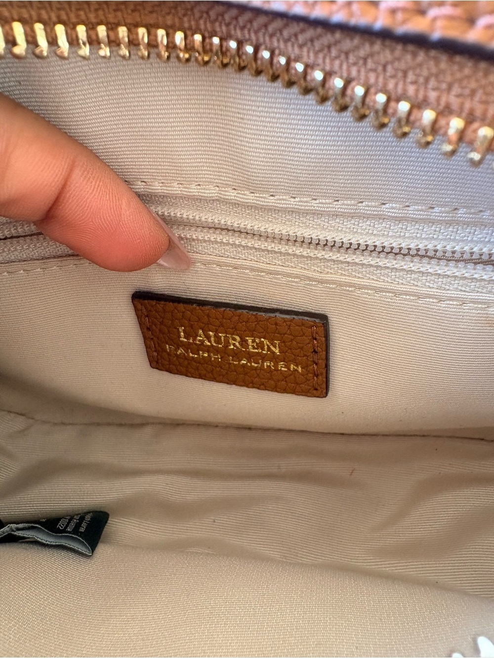 Ralph Lauren Tan RL Leather Crossbody Bag - Picture 7 of 8